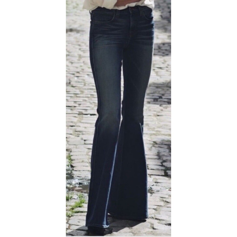J Brand Kiki High Rise Flare Jeans Pure Dark Blue High Waisted Retro Womens 25 - Picture 12 of 12